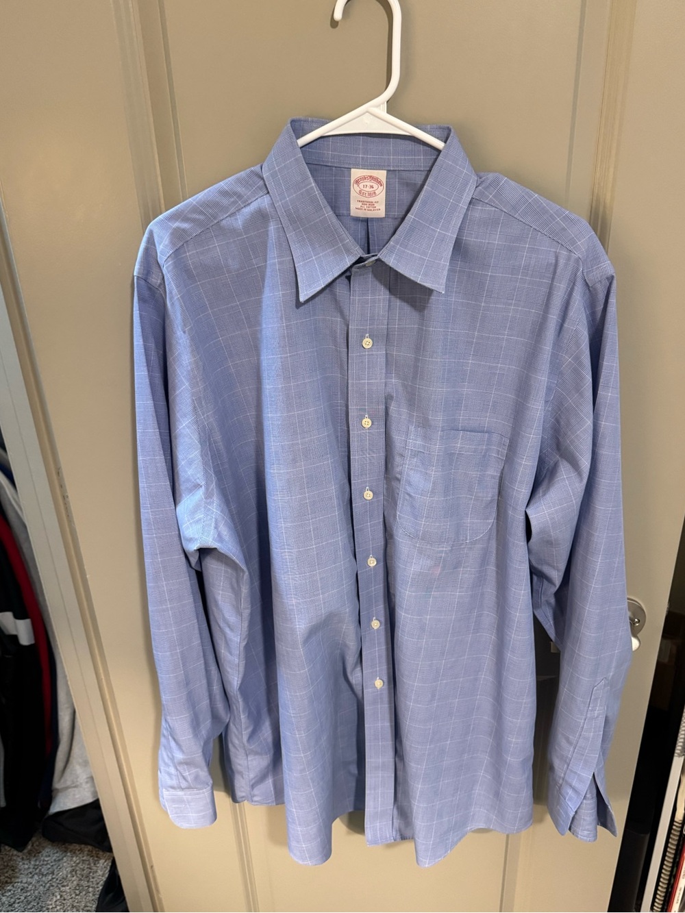 Brooks Brothers Light Blue Windowpane Dress Shirt